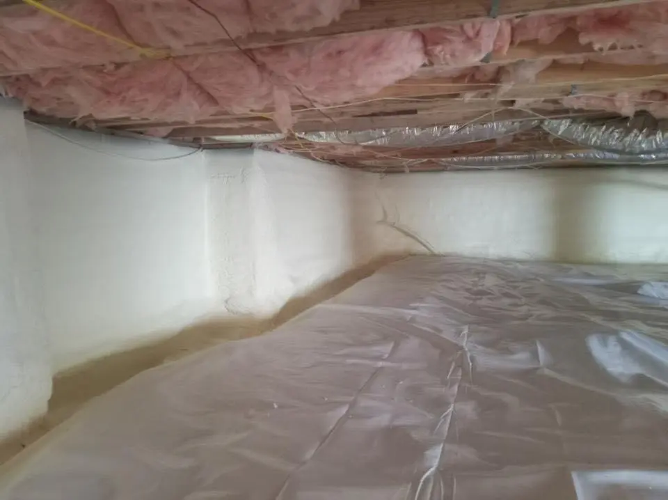 Crawl space encapsulation with closed-cell spray foam for Attic Insulation in Rye